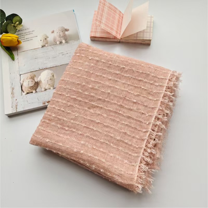 T661 new polyester-cotton blended dirty-dyed scarf retro ethnic long ladies shawl summer sunscreen scarf