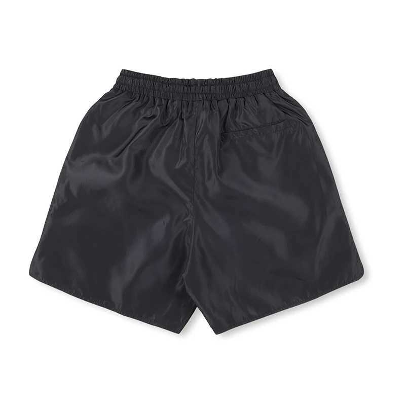 Side button letter embroidery breathable summer mens streetwear wide leg pockets five point pants oversized sports shorts M250508