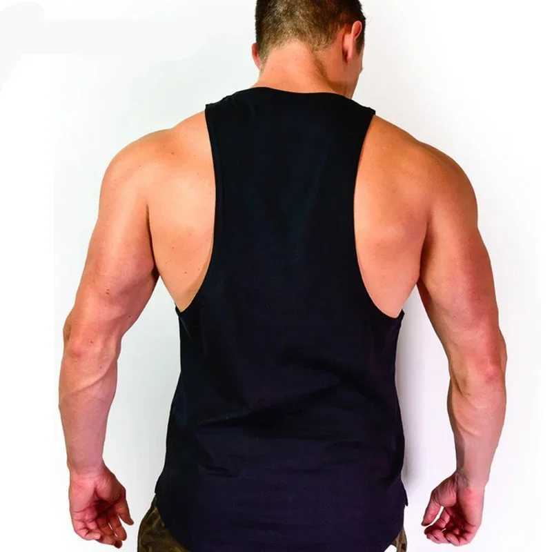 Mens Bodybuilding Clothing Cotton Sleeveless Shirt Brand Gym Stringer Tank Top Mens Fitness Vest Singlet Sportwear Workout Tanktop W250508