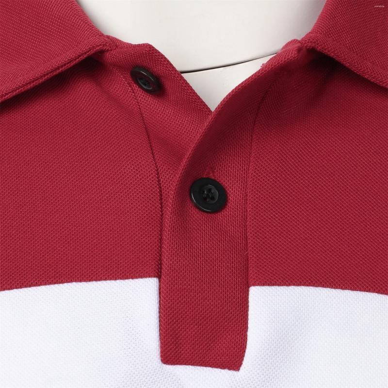 Mens T Shirts Short Sleeve Chest Three Stripes Color Matching Fashion With Lapel Casual Top T-shirt