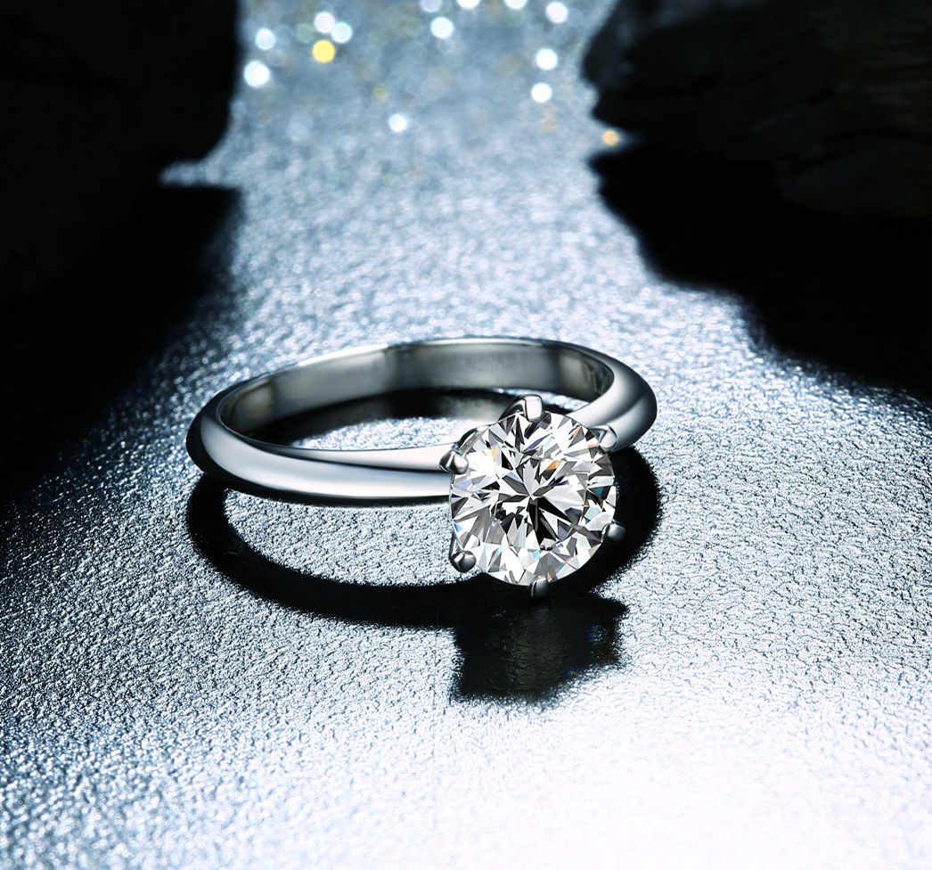 2Ct Drop Ship Wedding Rings Classical Six Claw Simple Fashion Jewelry 925 Sterling Silver 18k Gold Fill Round Lab Moissanite Diamond Party Eternity La