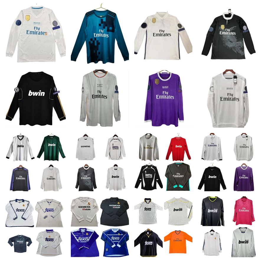 2014 2015 2016 2017 long sleeve REAL Retro MADRIDS soccer jerseys full 10 11 12 13 14 15 Ronaldo Chicharito Kroos Sergio Ramos Bale james Benzema vintage football shirt