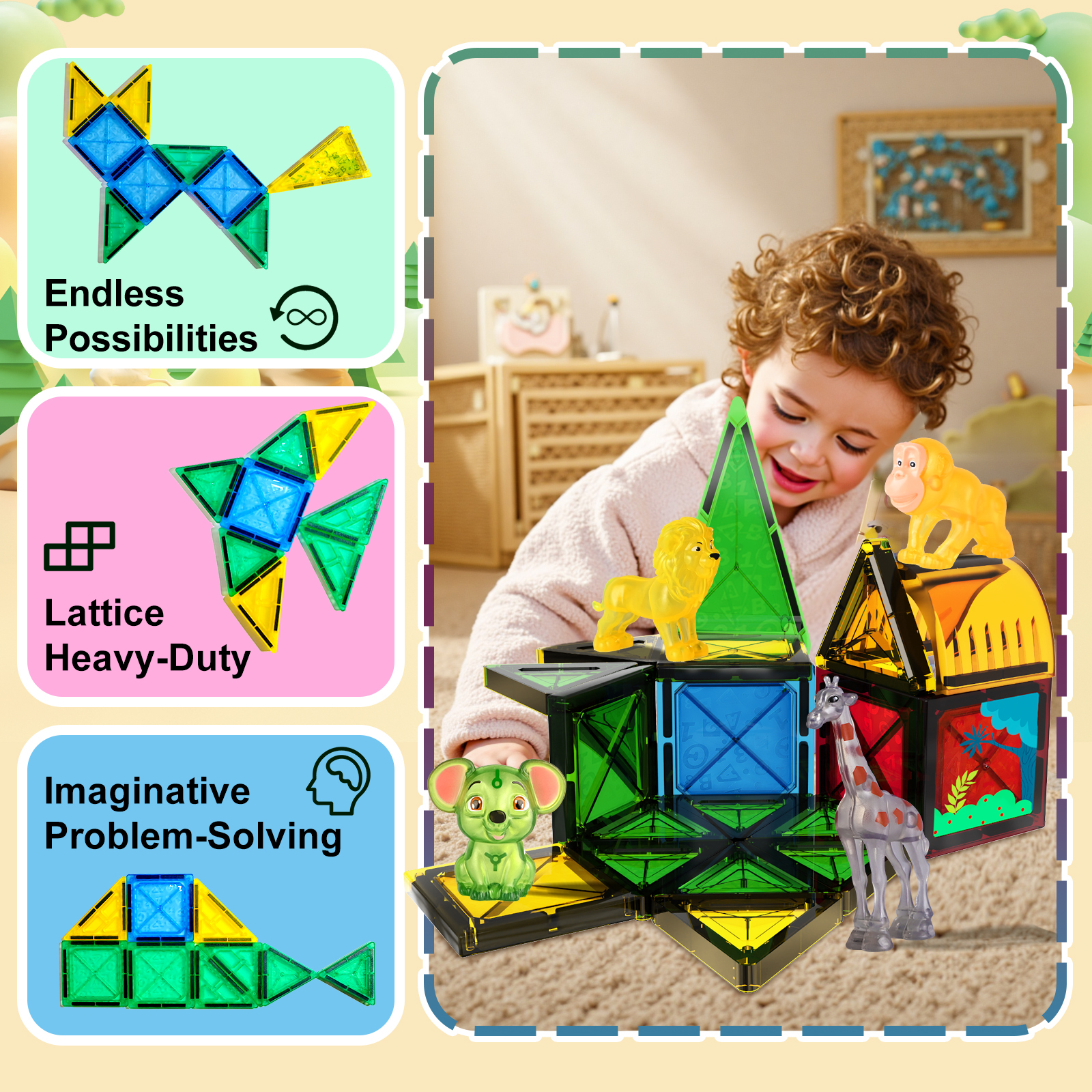 49pcs Educational Learning Cube Toys - Large Collection Promoting Imagination & Problem Solving