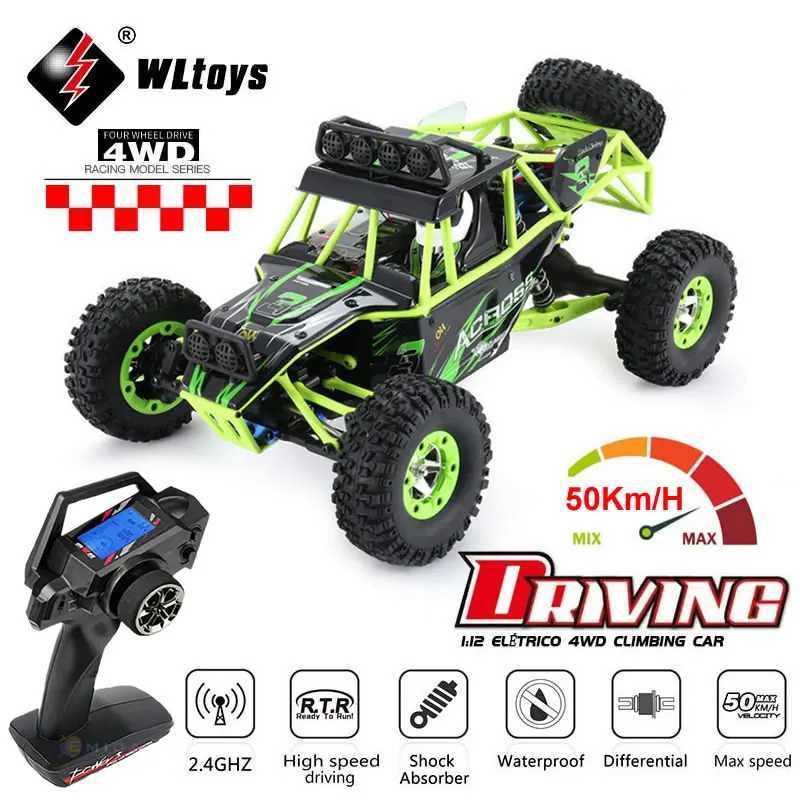 Free shipping WLtoys 12428 1 12 4WD RC Racing Car High Speed Off-Road Remote Control Alloy Climbing Truck LED Light By Boys Toys Kids Gift