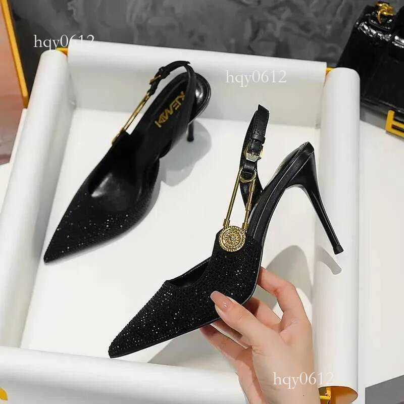 designer Designer Pointed High Heels Rhinestone Party Dress Sandals 2024 Fashion Elegant Sexy Office Gladiator Women PumpsC241012