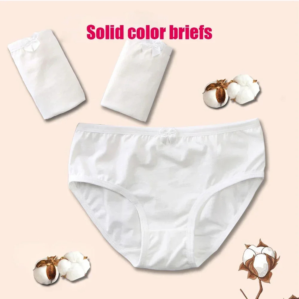 3PCS Young Girls Cotton Panties Childrens White Briefs Dance Special Suitable For Ballet Underwear Over 8 Years Old Underpanti 250508