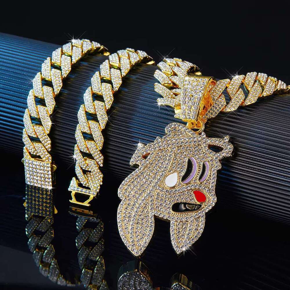 Cute Cartoon Dog Charm Cuban Chain Pendant for Women and Creative Gifts Decoration Party Cool Girls