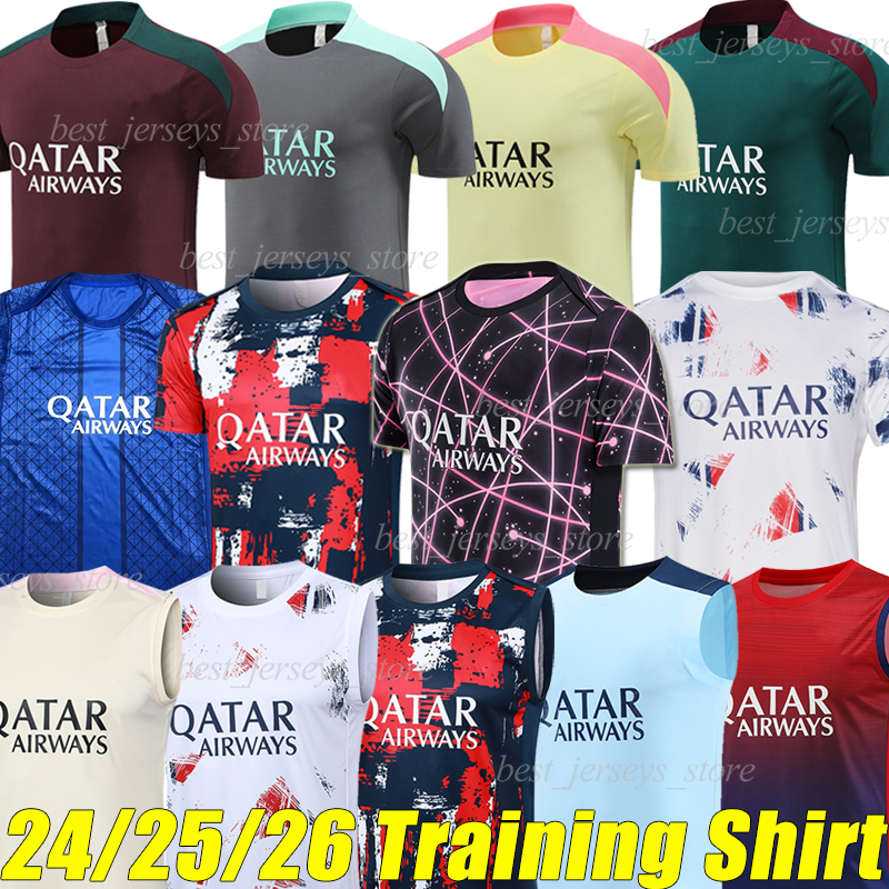 24/25/26 Paris D.DOUE Soccer Jerseys training shirts vest 2025 PSGes Maillots de football shirt O.DEMBELE KVARATSKHELIA BARCOLA G.RAMOS HAKIMI VITINHA pre-match jersey