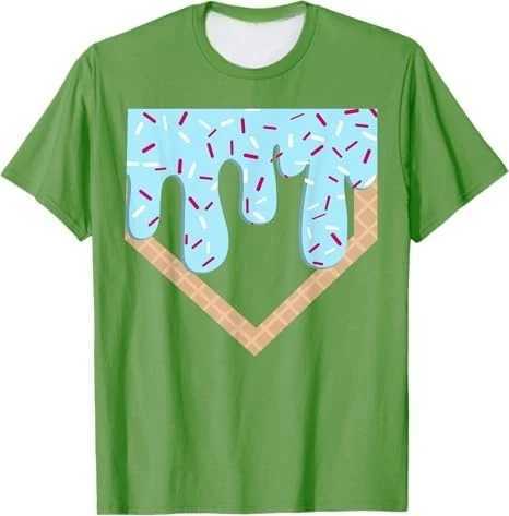 Baseball Home Plate Drip Boys Baseball Bat Baseball Drip T-ShirtT250508