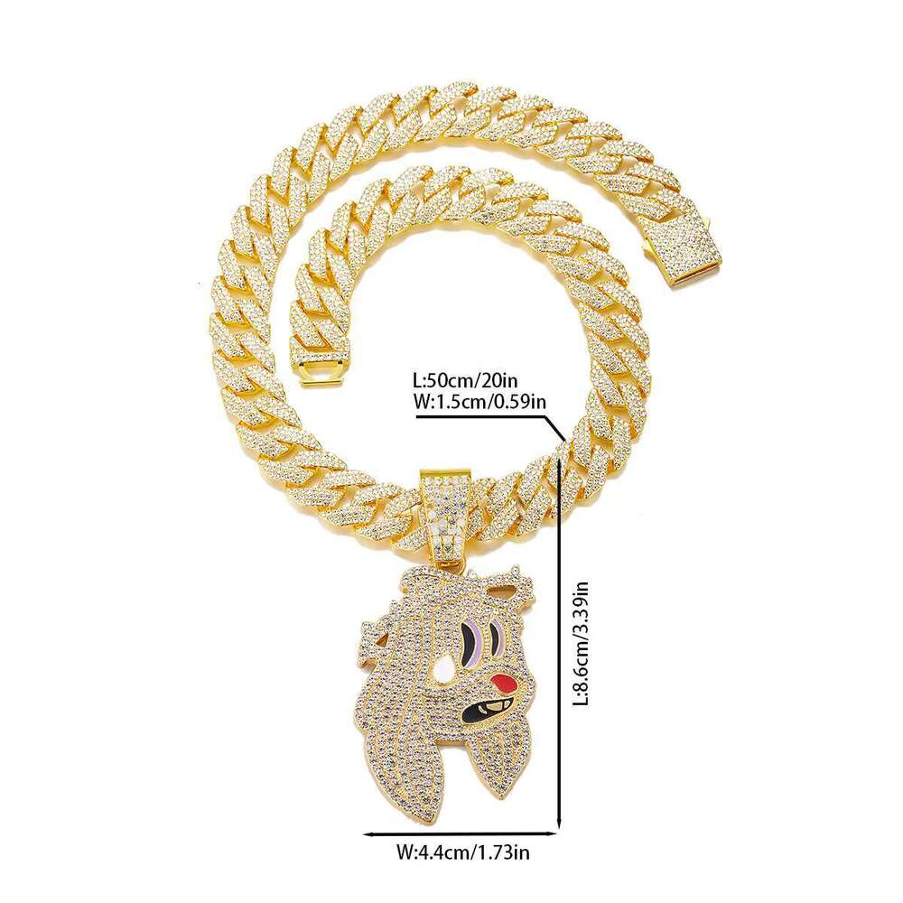 Cute Cartoon Dog Charm Cuban Chain Pendant for Women and Creative Gifts Decoration Party Cool Girls