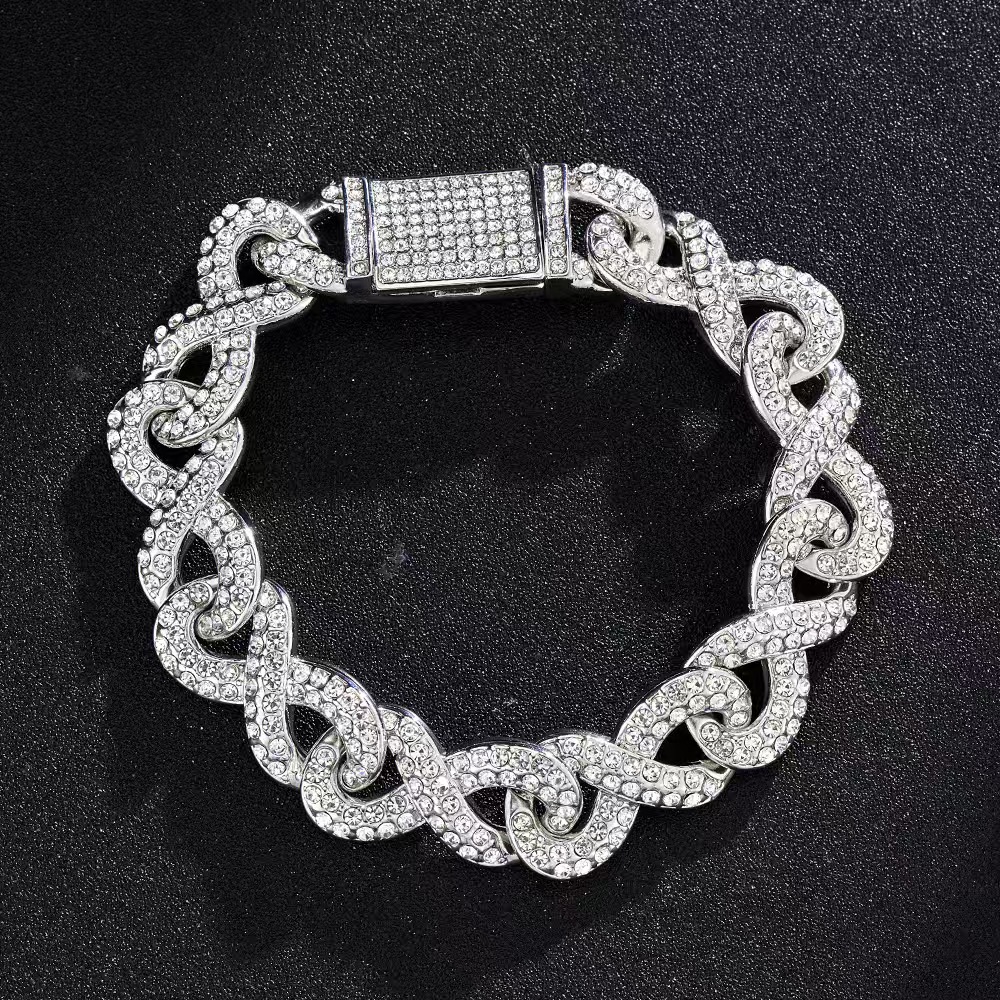 Hip Hop 14mm Moissanite Stone Necklace AAA Cubic Bling Miami Choker Iced out Jewelry for Party Occasions