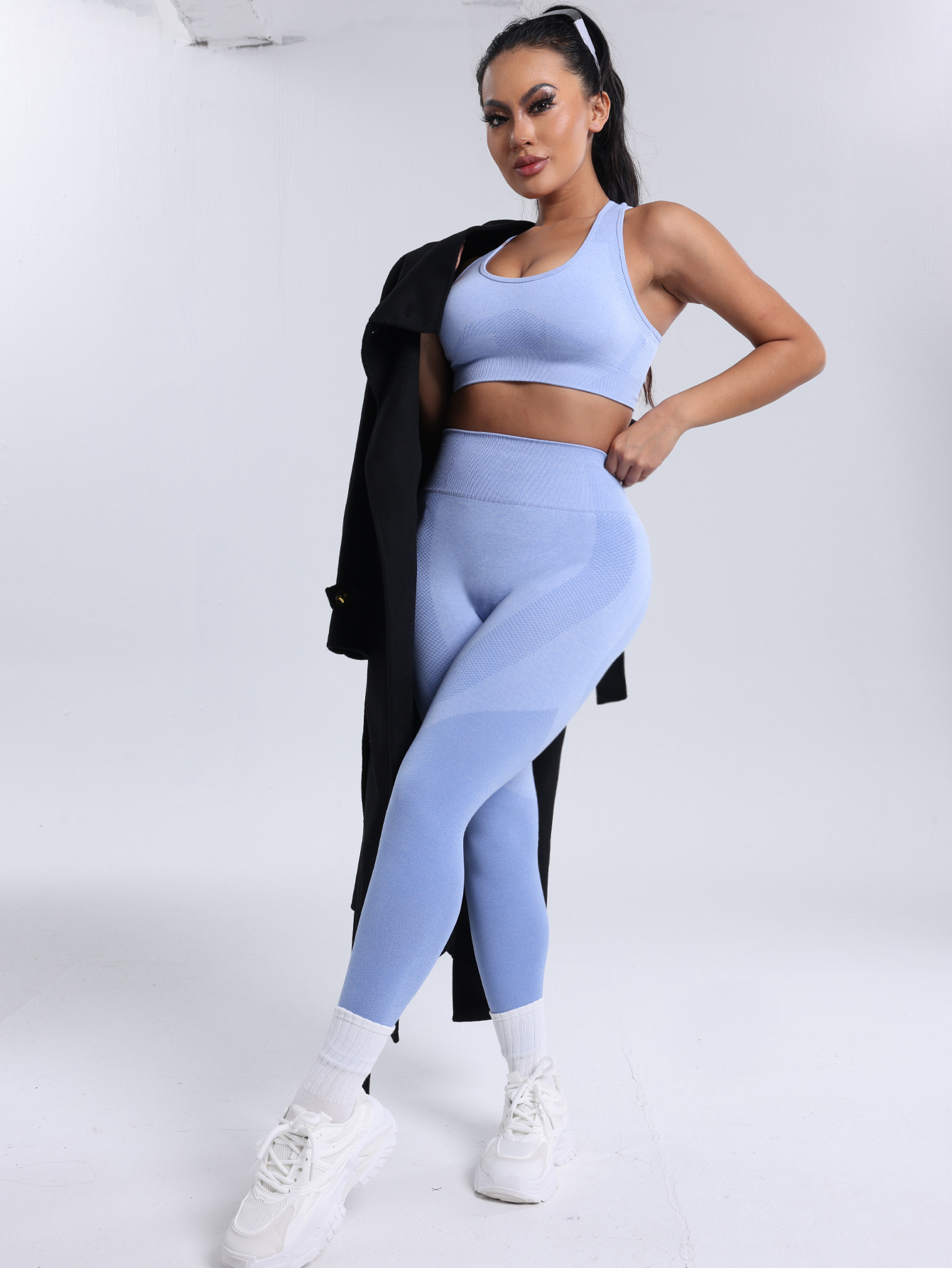 Wind solid color single piece sports bra outdoor running training yoga fitness tight fitting quick drying underwear for women