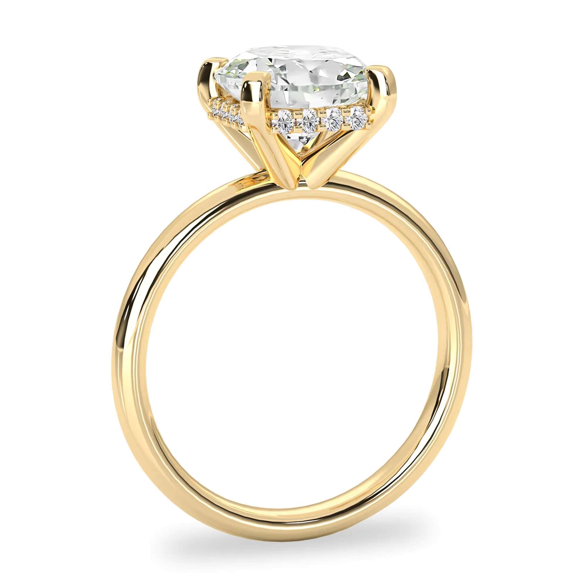 14K Gold Plated Gra Certified Wholesale 5ct Moissanite Ring 5 ct Moissanite Wedding Ring