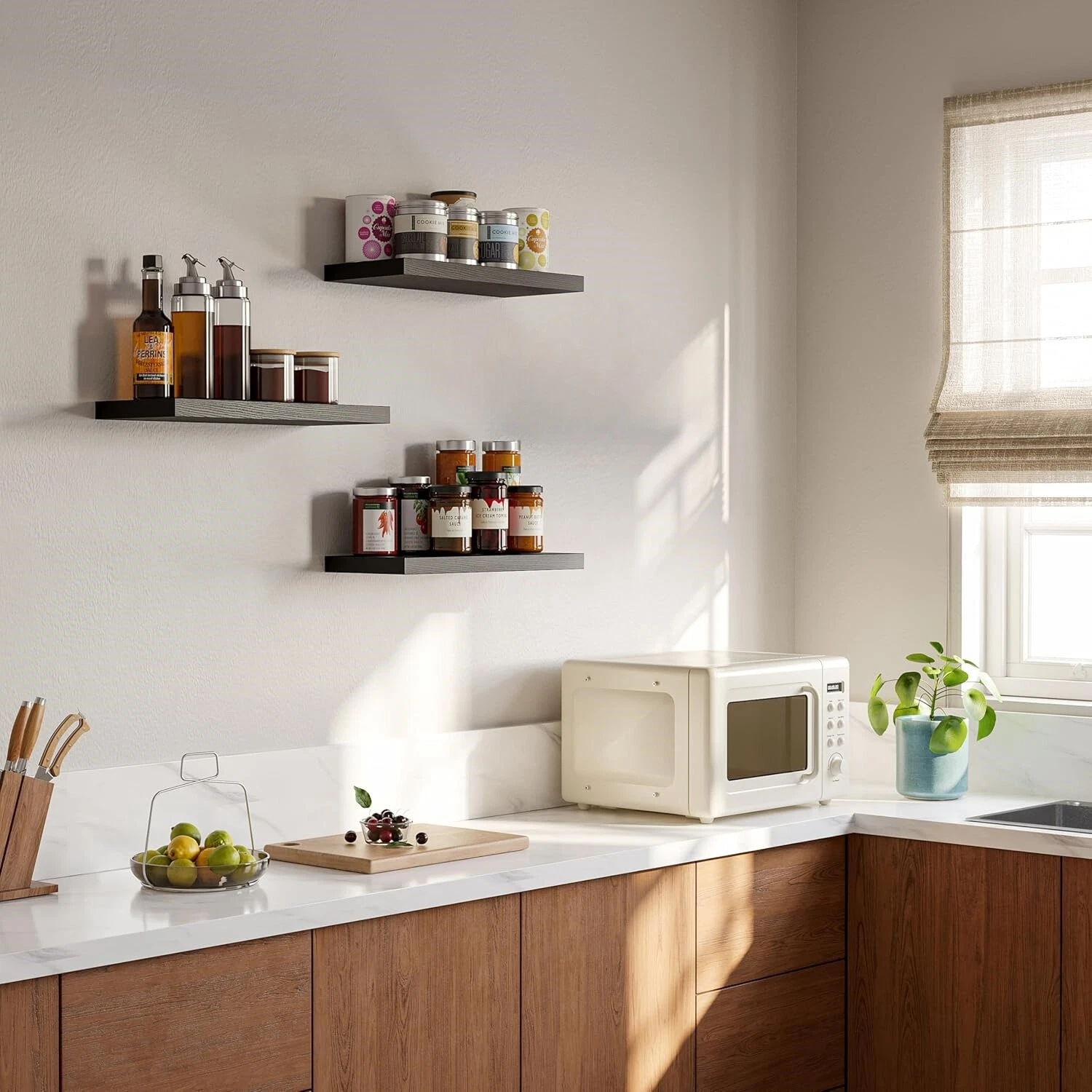 Floating Shelves for Wall, Wall Mounted Rustic Wood Shelves for Bathroom,Bedroom