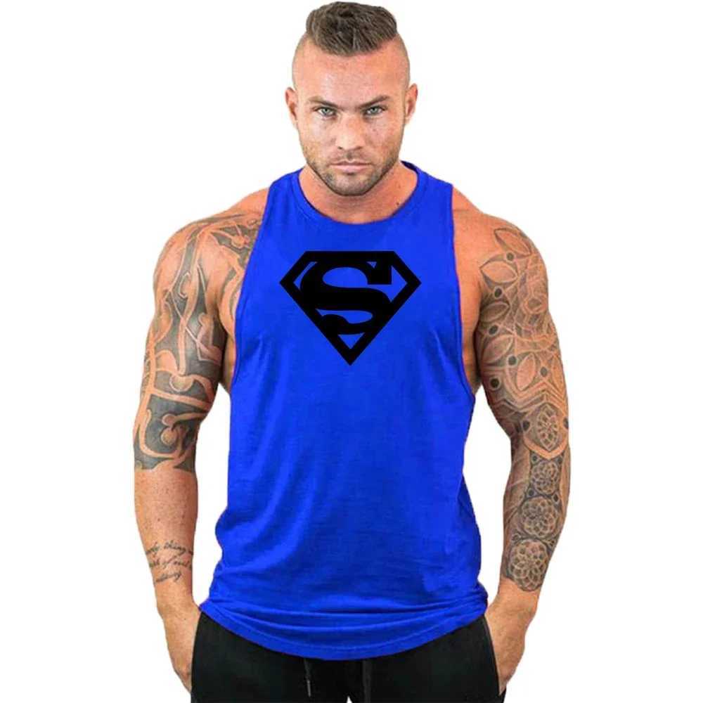 Mens Bodybuilding Clothing Cotton Sleeveless Shirt Brand Gym Stringer Tank Top Mens Fitness Vest Singlet Sportwear Workout Tanktop W250508