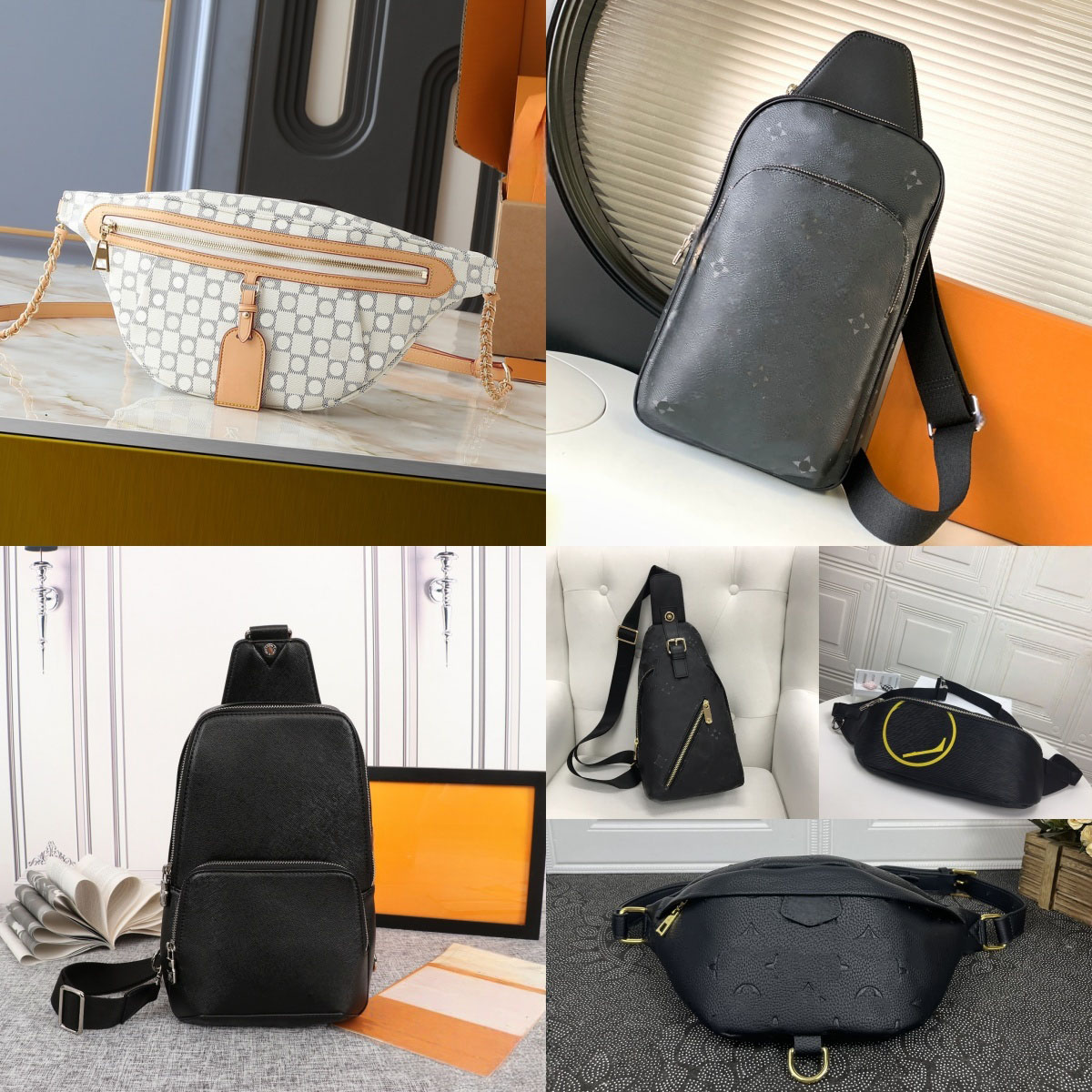 5Avenue Slingbag Mens Designer Bag Genuine Leather Shoulder Bags Mans Luxurys Designers Cross Body Purse Wallet Hobos Message Handbag Tote Bumbag Waist bag