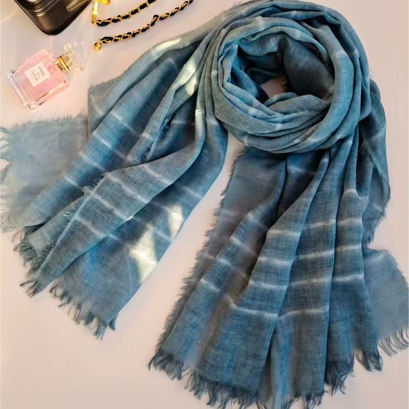 T659 Spring and Autumn new solid color scarf polyester-cotton blended dirty dyed warm silk scarf shawl