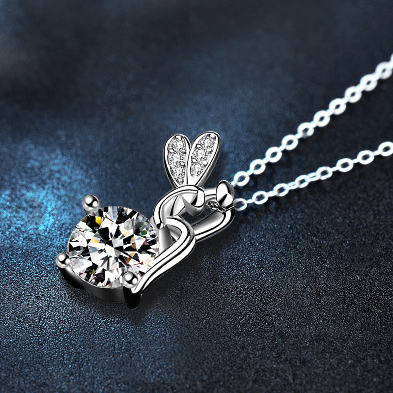 925 Sterling Silver Moissanite Fairy Necklace for Women - Versatile Niche Pendant, Collarbone Chain Accessory