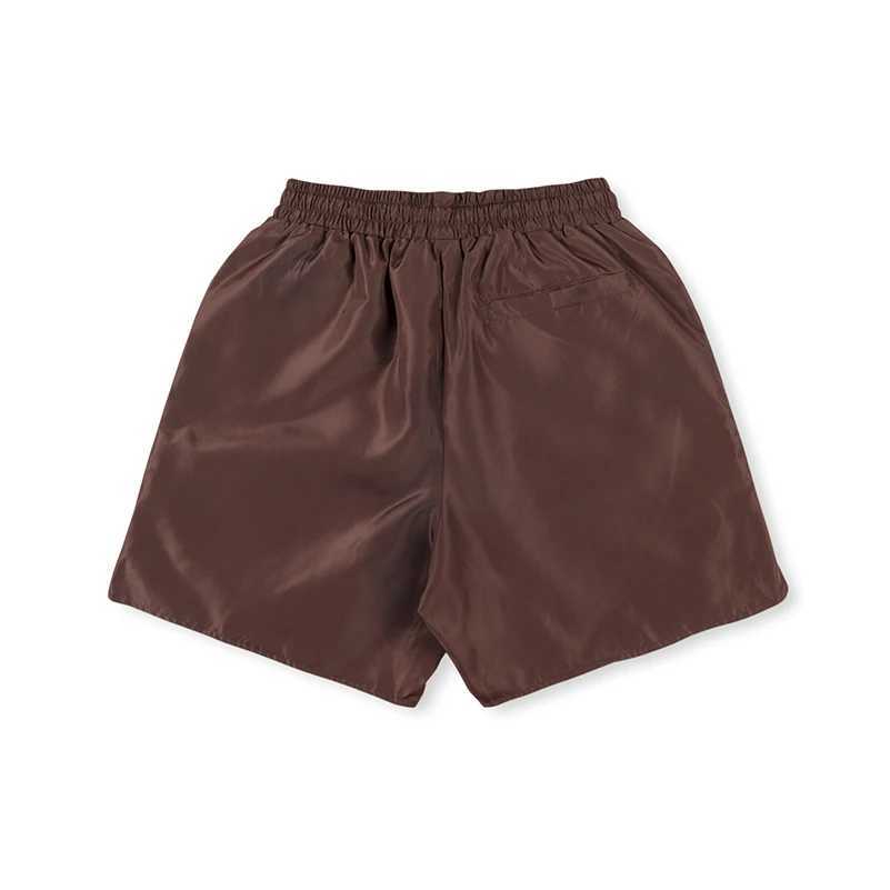 Side button letter embroidery breathable summer mens streetwear wide leg pockets five point pants oversized sports shorts M250508