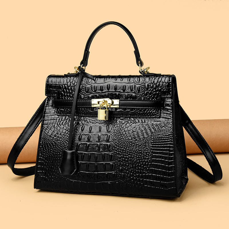2025 Best Seller Classic Kelly-Inspired Crocodile Bag - Premium Structured Box Shoulder Bag Vintage-Inspired Crossbody Bag for Women