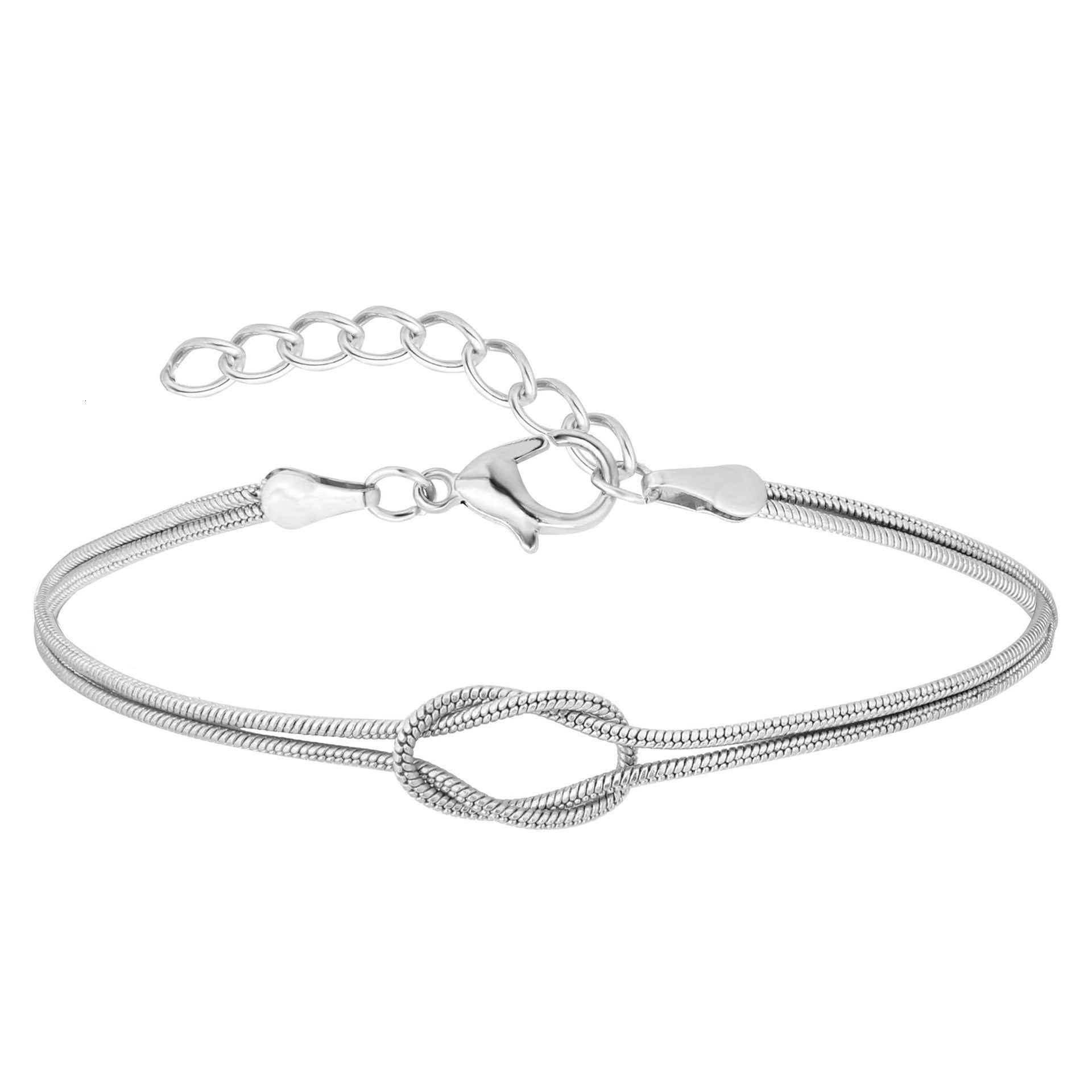Jewelry Fashion Design Titanium Steel Couple Valentine's Day Snake Chain Handmade Knot Bracelet