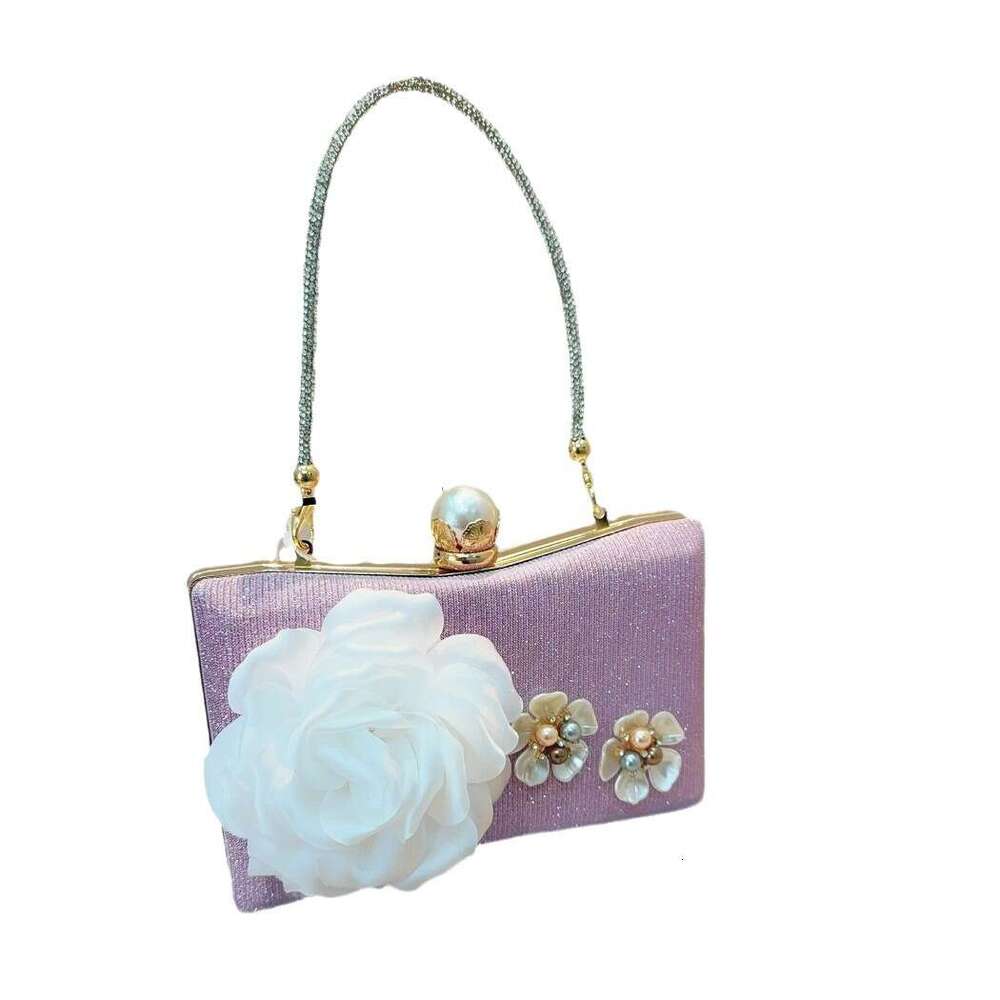 Dinner Bag Dinner Bag New Exquisite Pearl Flower Crossbody Evening Small Handbag Handheld Bag Banquet Dress Bag KQ KQ