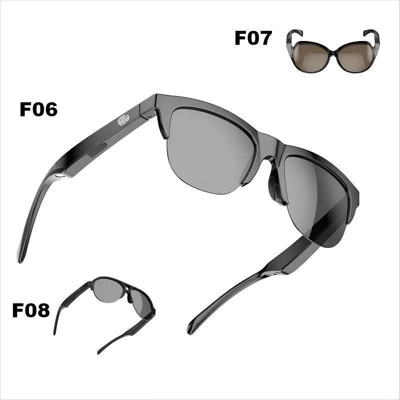 Smart Bluetooth V5.3 Sunglasses Glasses Call Outdoor Sports Headphones HIFI Black Technology Anti-touch UV For Men And Women F06 F07 F08