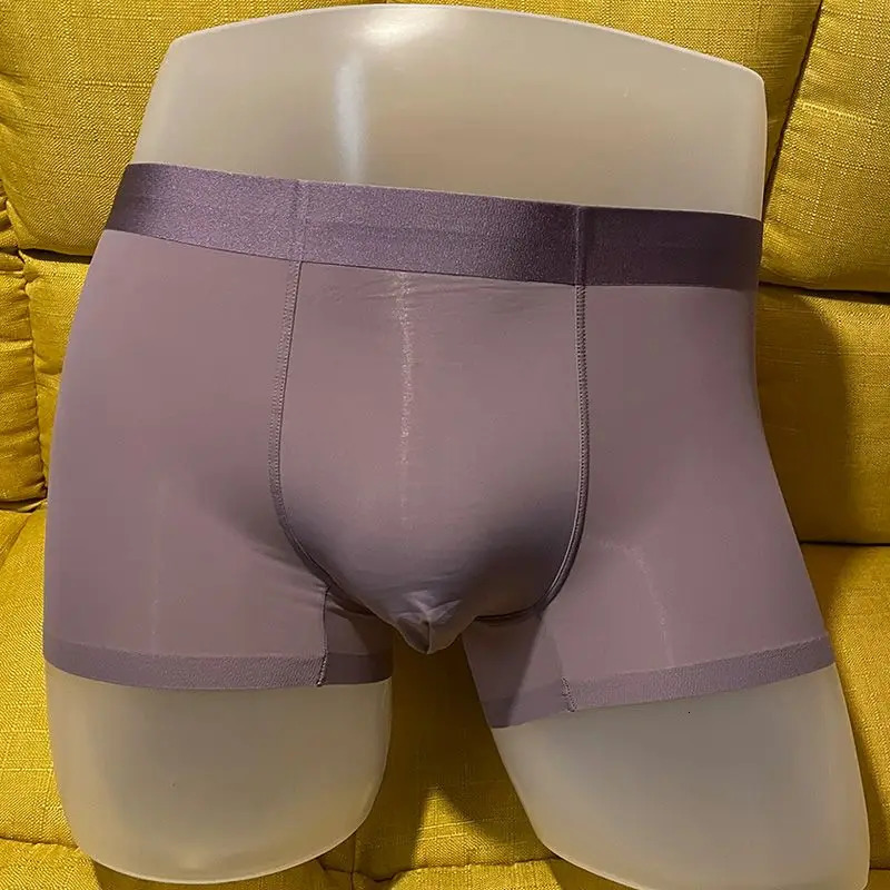 High quality mens ice silk underwear summer thin breathable seamless sexy plus size boxing shorts 250430Z