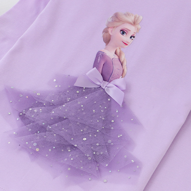 DISNEY Frozen Princess Elsa kids designer clothes Children clothes spring and autumn girl base t-shirt princess top long sleeves