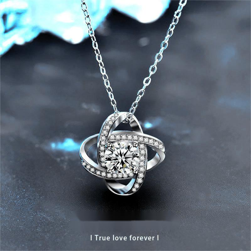 925 Sterling Silver Moissanite Four-Leaf Clover Pendant DIY Accessories Unique Design Necklace Silver Jewelry