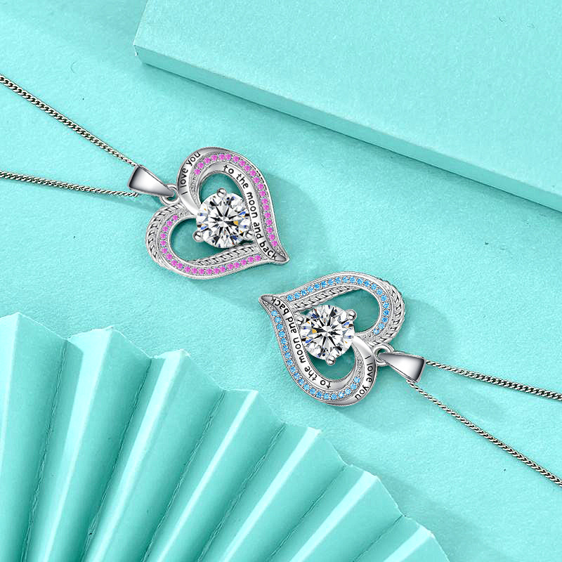 Luxury Customizable I Love You Heart Shaped Neckpiece Featuring Sparkling Cubic Zircons