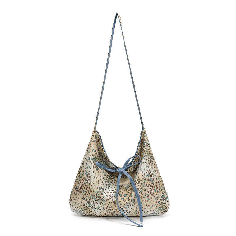 Spring and summer new lazy ethnic style patchwork large capacity tote bag, lightweight and casual artistic sense, single shoulder crossbody women'