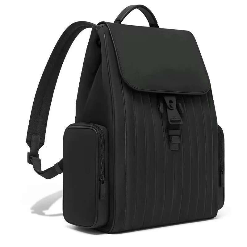 Brand Design Men High-Quality Leather Texture 15.6 Inch Large Travel Business Backpack