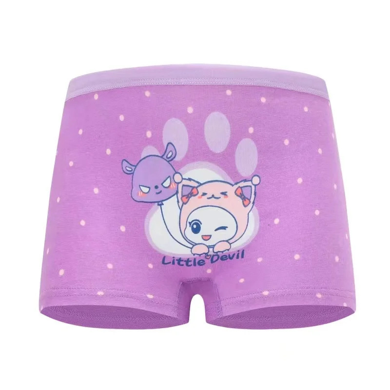 4 Pack Cotton Girls Panties Cute Character Cartoon Childrens Underwear Washable Soft Kids Boxer Briefs 2-9T Girl Boyshort 250508