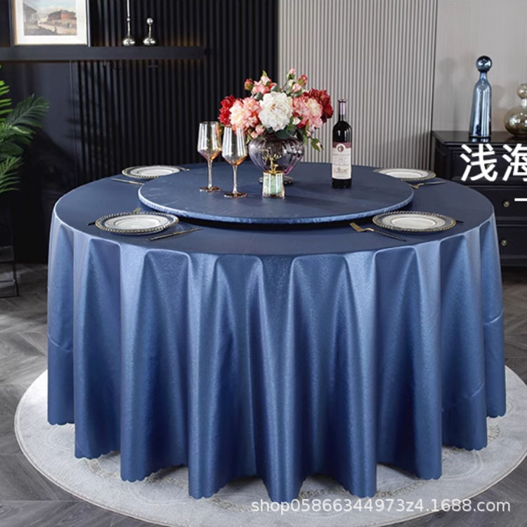 XX0376 high-grade waterproof, oil-proof, scalding-proof and washable tablecloth for restaurants, household round PU tablecloths for hotels, dirt-resis