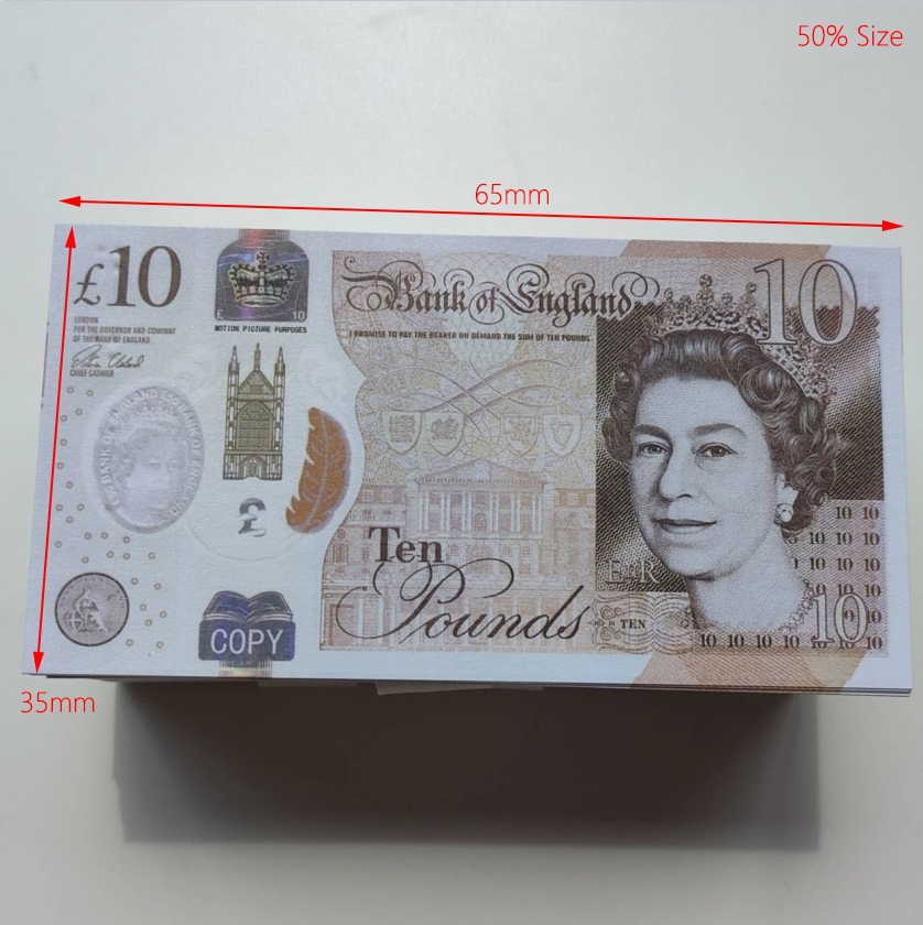 2024 Prop Money Copy UK Pounds GBP 5 10 20 50 NOTES Extra Bank Strap Movies Play UK Fake Money 50% 60*30mm