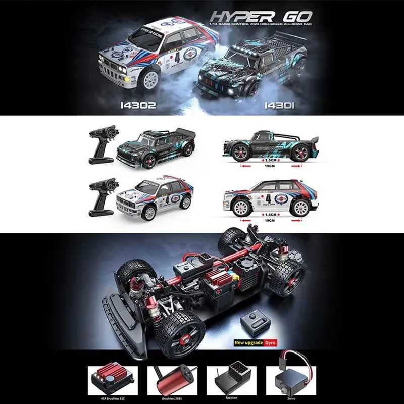 Free shipping MJX Hyper Go 14301 14302 14303 1/14 4WD 65km/h Brushless 2.4G Remote Control Car Off-road High Speed RC Cars Truck Toy