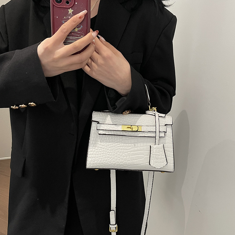 Hot Sale Mini Kelly-Inspired Croco Bag - Luxury Adjustable Chain Crossbody Purse, Designer-Style Small Shoulder Bag Free shipping