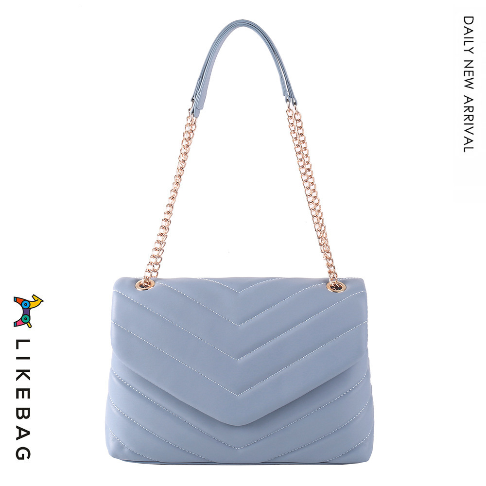 Commuter Soft One Shoulder Crossbody Handbag Women's Metal Embroidery BagV Versatile Chain Diamond Checker Bag