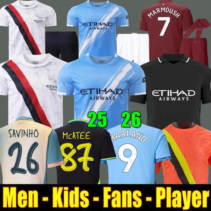24 25 26 men Soccer Jerseys HAALAND DE BRUYNE PHILLIPS MANSS CITIES GREALISH FERRAN MAHREZ FODEN BERNARDO JOAO CANCELO Z RODRIGO Football Shirt Men Kids Kit Sets