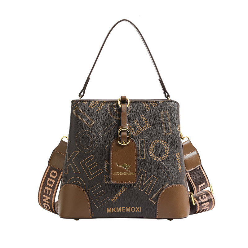 Luxury Brand High Quality New Style Free Delivery Designer Bag Live Broadcast Printed Bucket Bag, Women's New Trend, Simple And Versatile, Large 