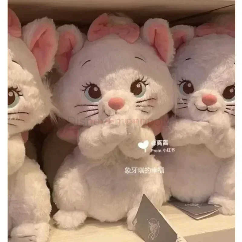 Disney Cute Marie Cat Plush Dolls The Aristocats Cartoon Sleepy Face Marie Bow Plushies Doll Soft Stuffed Animals Pet Toy Gifts Z250508