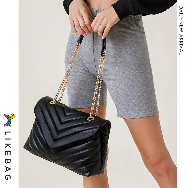 Commuter Soft One Shoulder Crossbody Handbag Women's Metal Embroidery BagV Versatile Chain Diamond Checker Bag