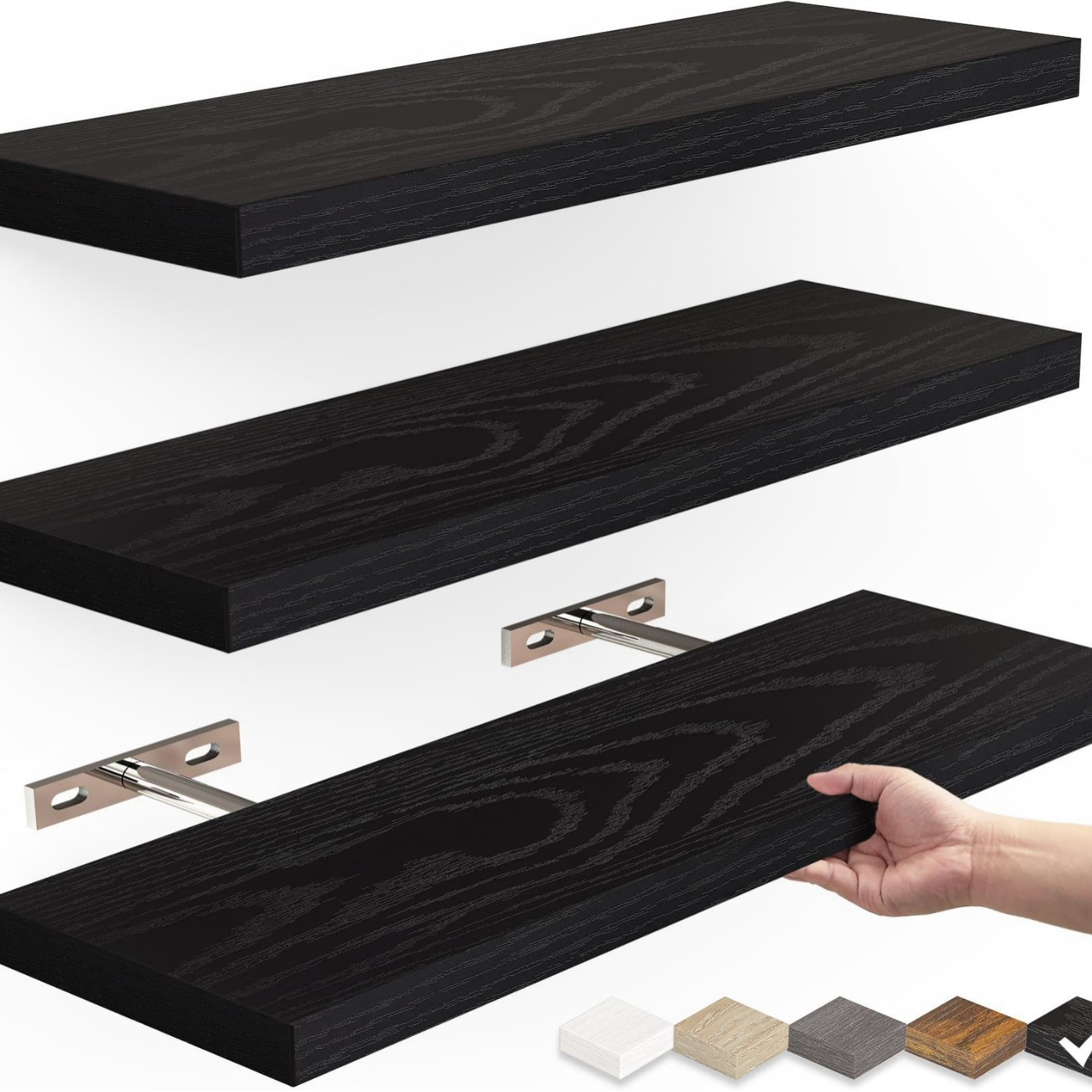 Floating Shelves for Wall, Wall Mounted Rustic Wood Shelves for Bathroom,Bedroom