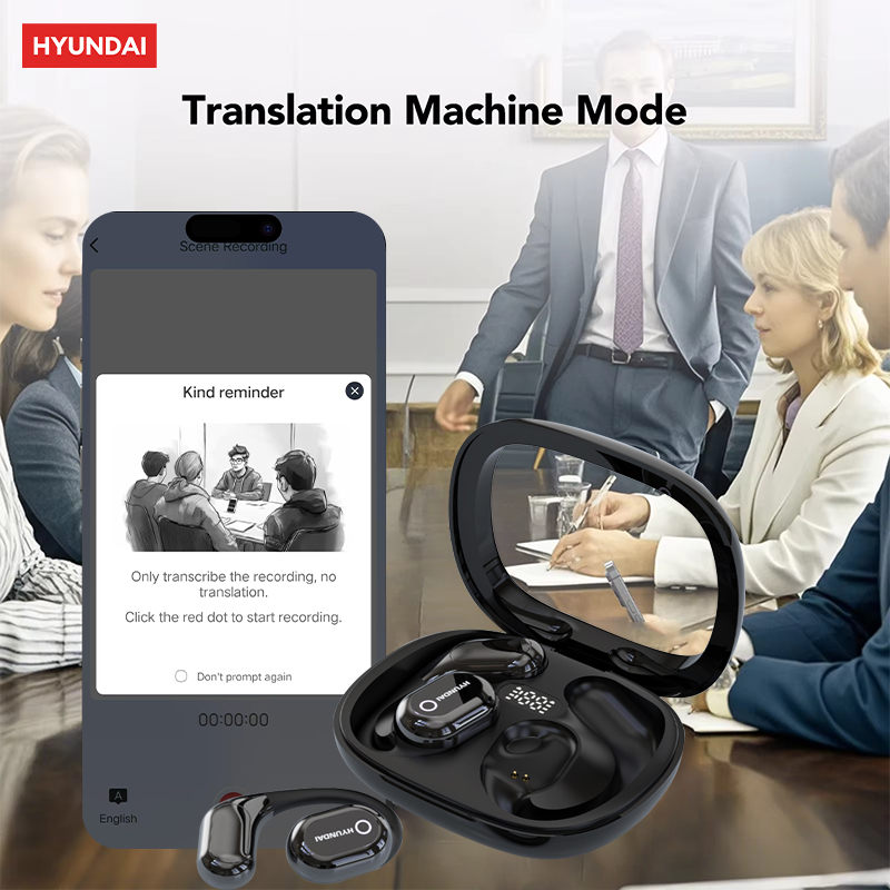 HYUNDAI HY-Y16 AI Translation Wireless Earphones Support Multi Languages Real Time OWS Headphones HIFI Stereo HD Call