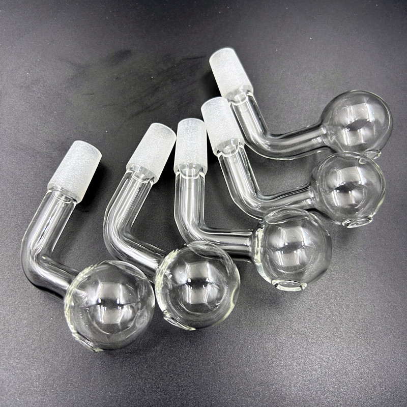 Qbsomk Pyrex Glass Oil Burner Pipe Smoking Pipes 14mm 18mm Male for rig water bubbler bong adapter tobacco nail Bent shape design banger Nails