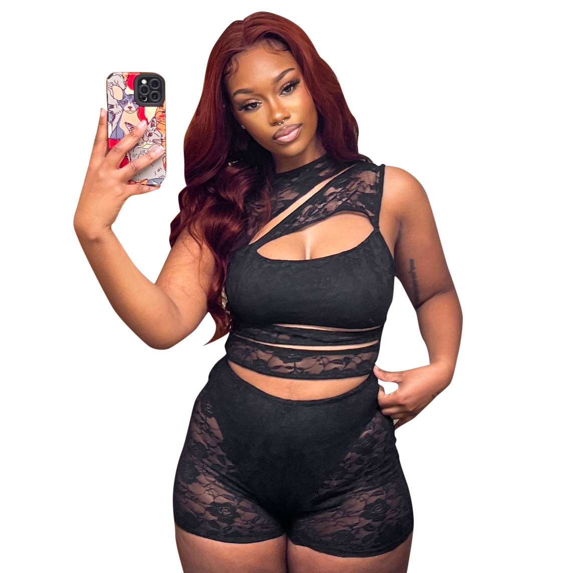 Sexy Hollow Out Playsuits Women Mesh Jacquard Patchwork Irregular Stretch Sleeveless Skinny Midnight Club Party Rompers