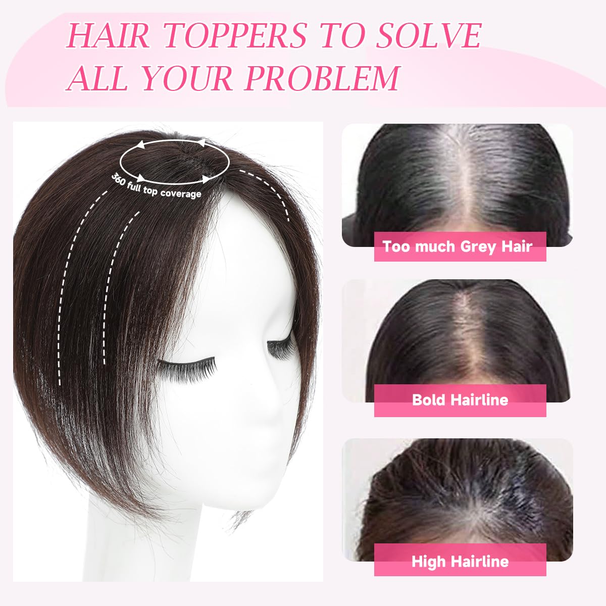 Real Human Hair Crown with Clips: Enhance Thinning Locks | Thickening and Fullness Add-On