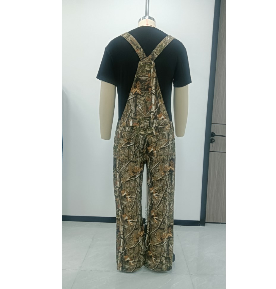 Overalls Men Baggy Jeans For Mens Camouflage Denim Streetwear Daily Casual Suspender Trousers Adjustable Wide Straps Jumpsuit With Pockets