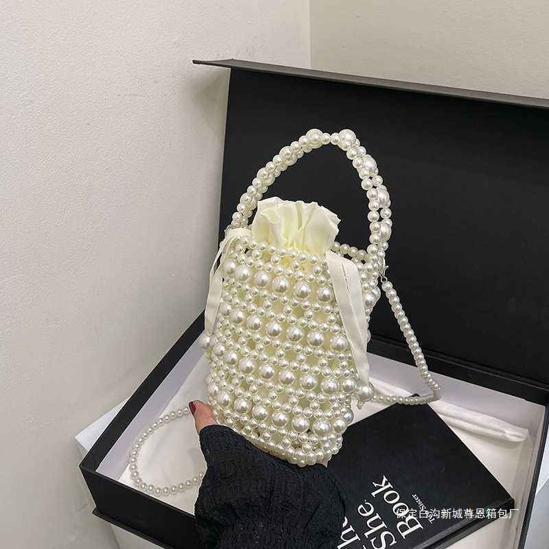 Mini accessory bag for women 2025 new fashion, large capacity, versatile mini bucket bag, beaded handbag, crossbody bag